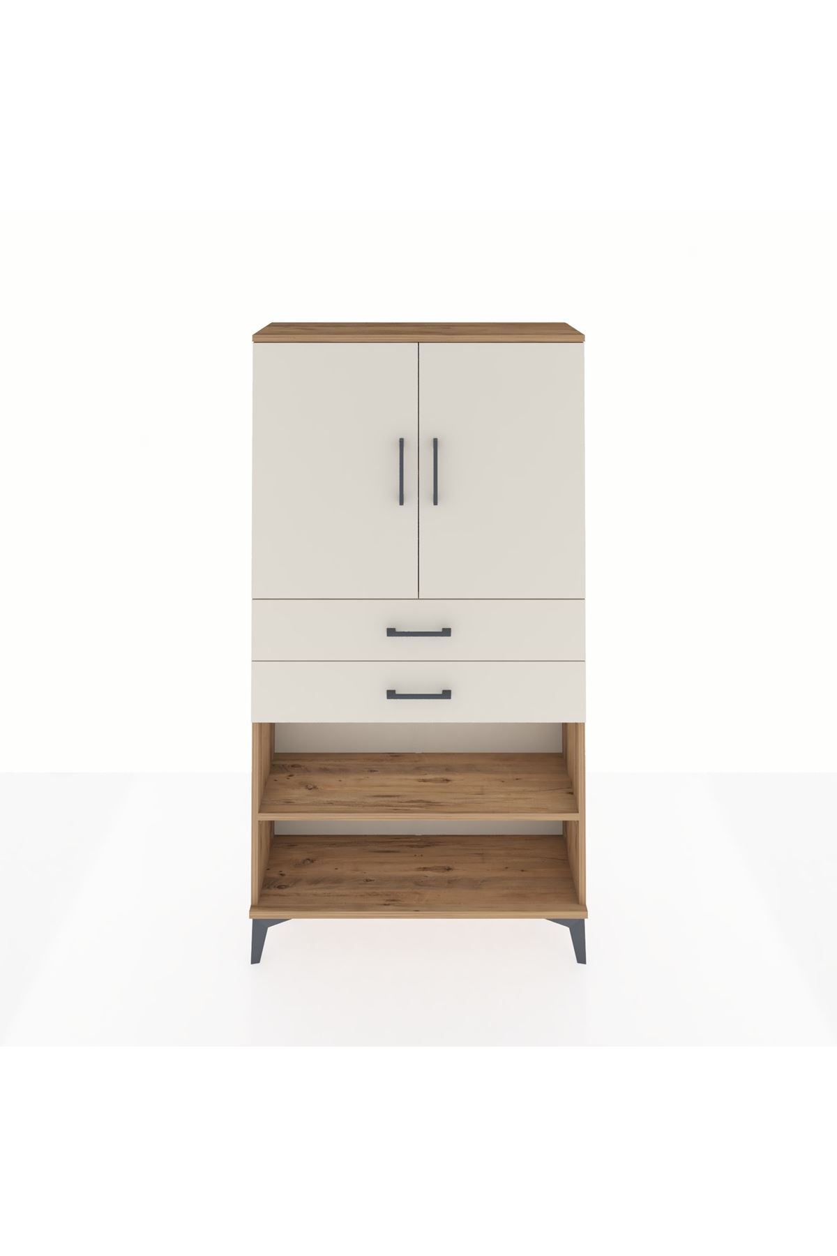 Arges Dolap 3 Raflı 2 Çekmeceli 2 Kapaklı 88x30x163 - S21M069V7A