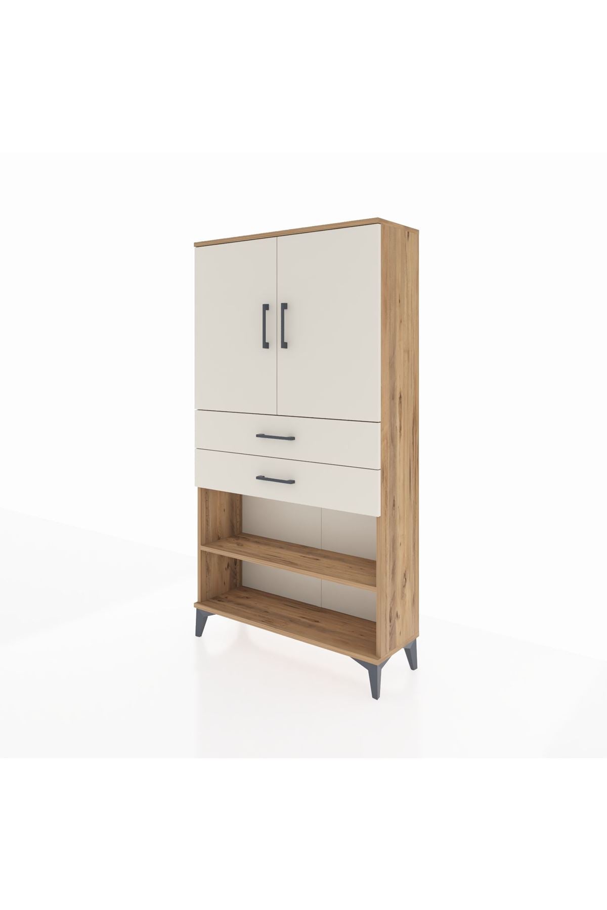 Arges Dolap 3 Raflı 2 Çekmeceli 2 Kapaklı 88x30x163 - S21M069V7A