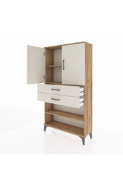 Arges Dolap 3 Raflı 2 Çekmeceli 2 Kapaklı 88x30x163 - S21M069V7A