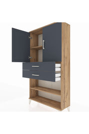 Arges Dolap 3 Raflı 2 Çekmeceli 2 Kapaklı 88x30x163 - S21M069V8A