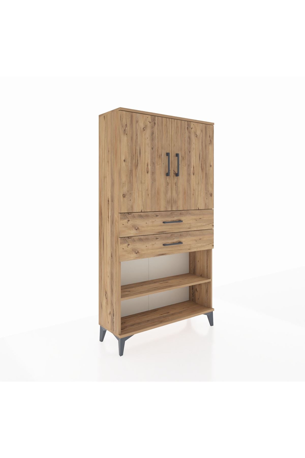 Arges Dolap 3 Raflı 2 Çekmeceli 2 Kapaklı 88x30x163 - S21M069V9A