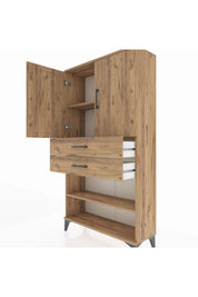 Arges Dolap 3 Raflı 2 Çekmeceli 2 Kapaklı 88x30x163 - S21M069V9A