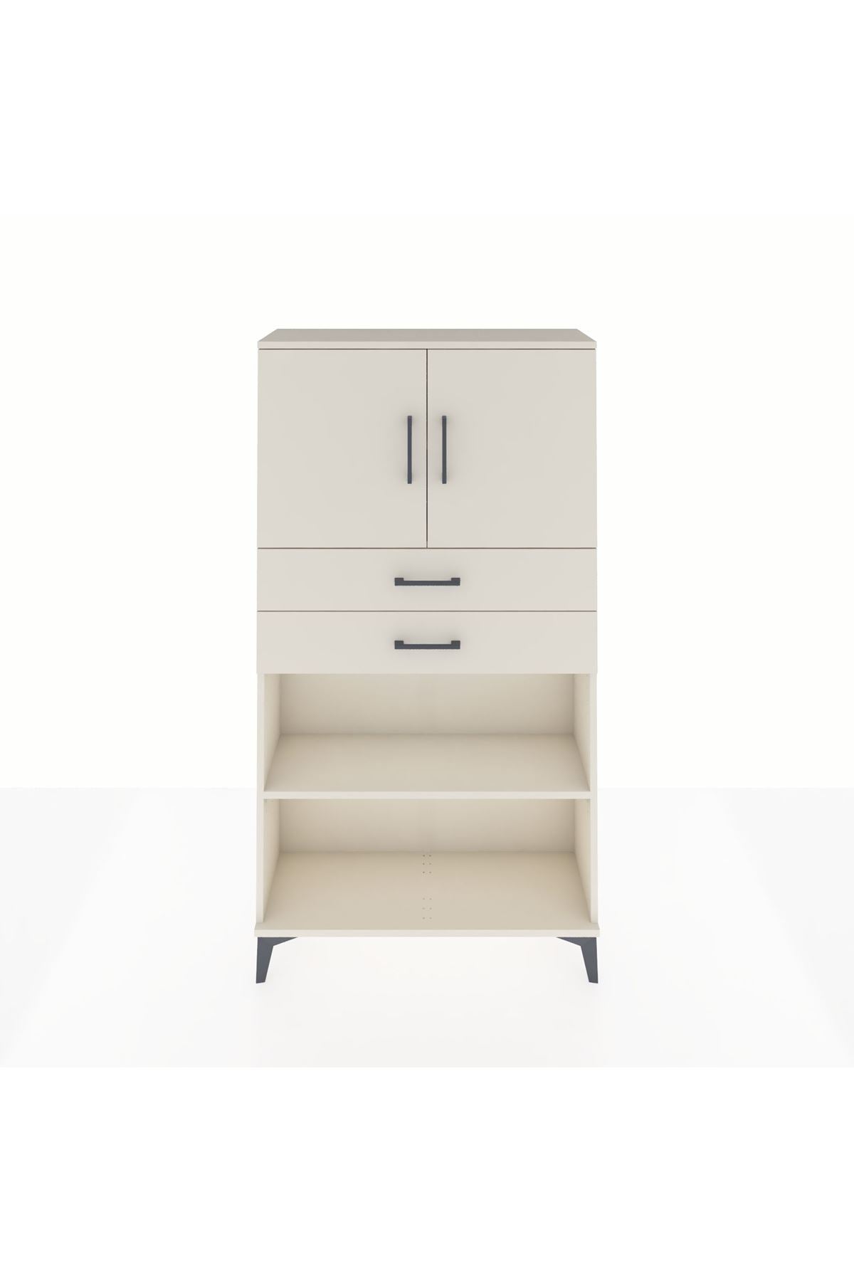 Arges Dolap 3 Raflı 2 Çekmeceli 2 Kapaklı 88x30x163 - S21M073V1A