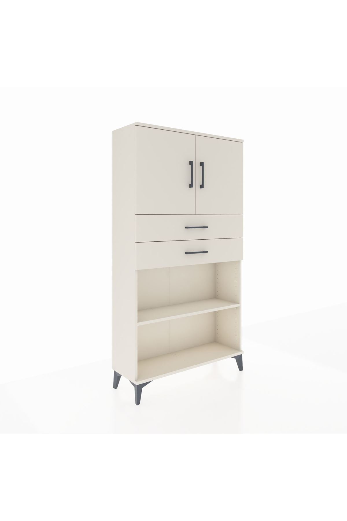 Arges Dolap 3 Raflı 2 Çekmeceli 2 Kapaklı 88x30x163 - S21M073V1A