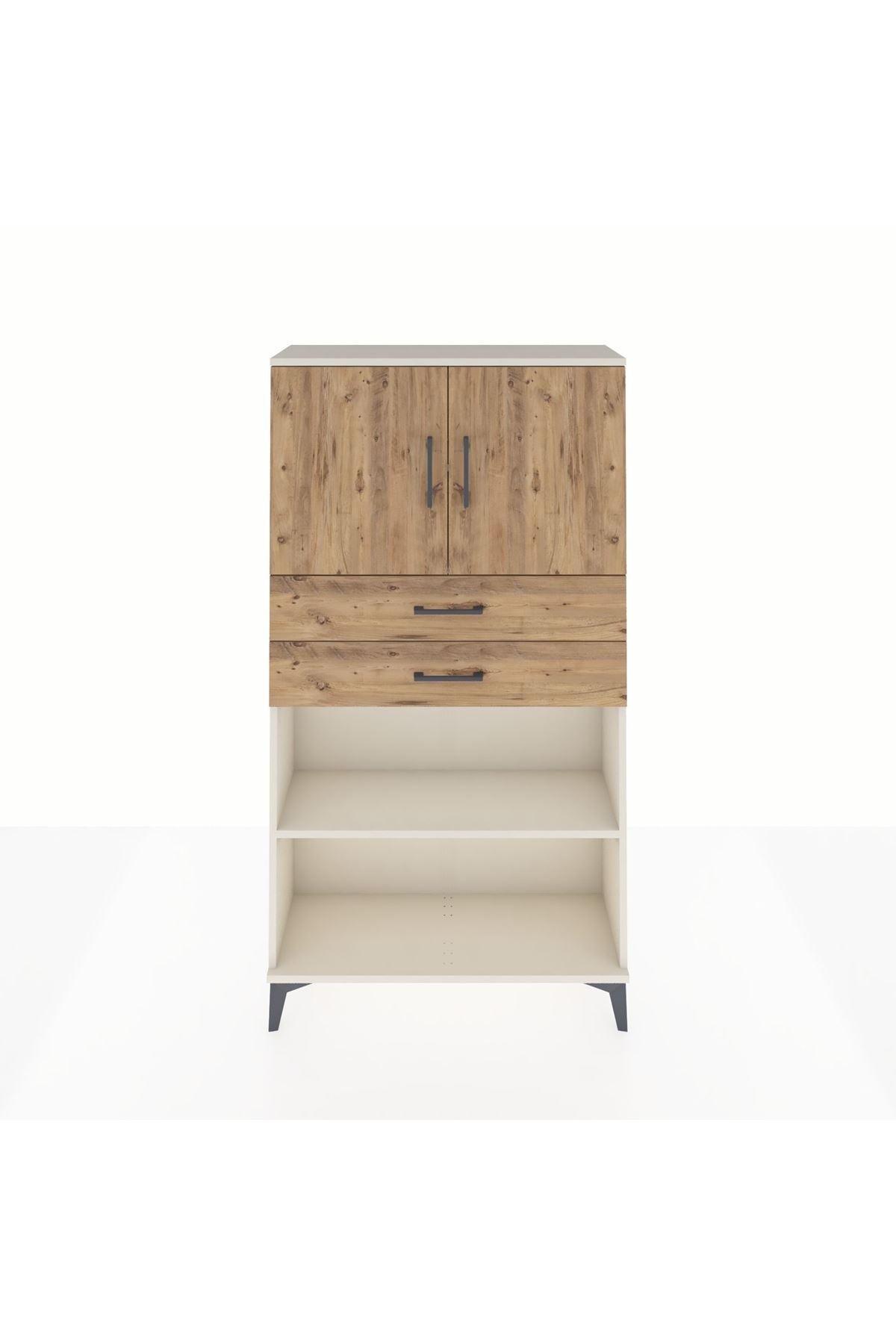 Arges Dolap 3 Raflı 2 Çekmeceli 2 Kapaklı 88x30x163 - S21M073V3A