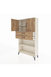 Arges Dolap 3 Raflı 2 Çekmeceli 2 Kapaklı 88x30x163 - S21M073V3A
