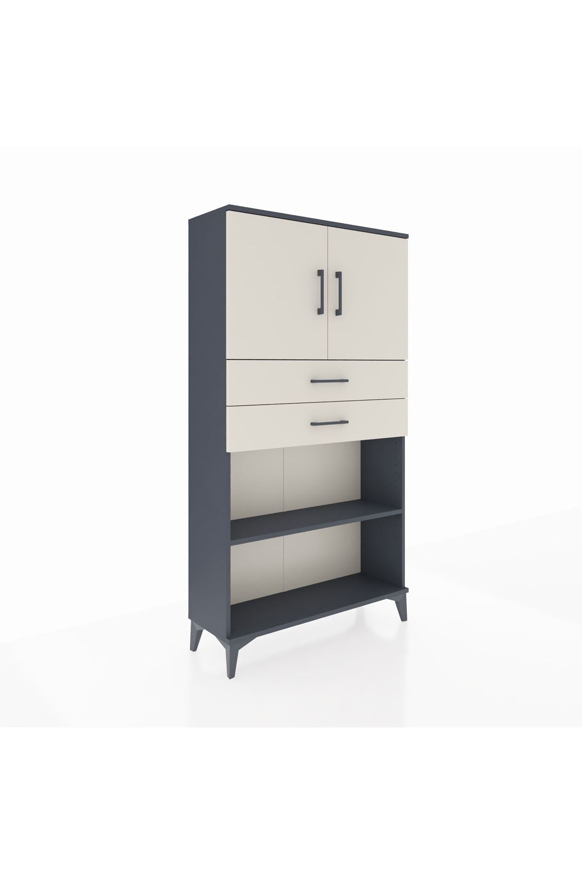 Arges Dolap 3 Raflı 2 Çekmeceli 2 Kapaklı 88x30x163 - S21M073V4A