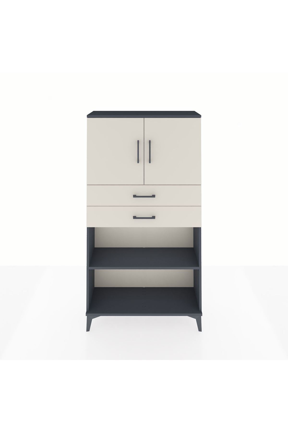 Arges Dolap 3 Raflı 2 Çekmeceli 2 Kapaklı 88x30x163 - S21M073V4A