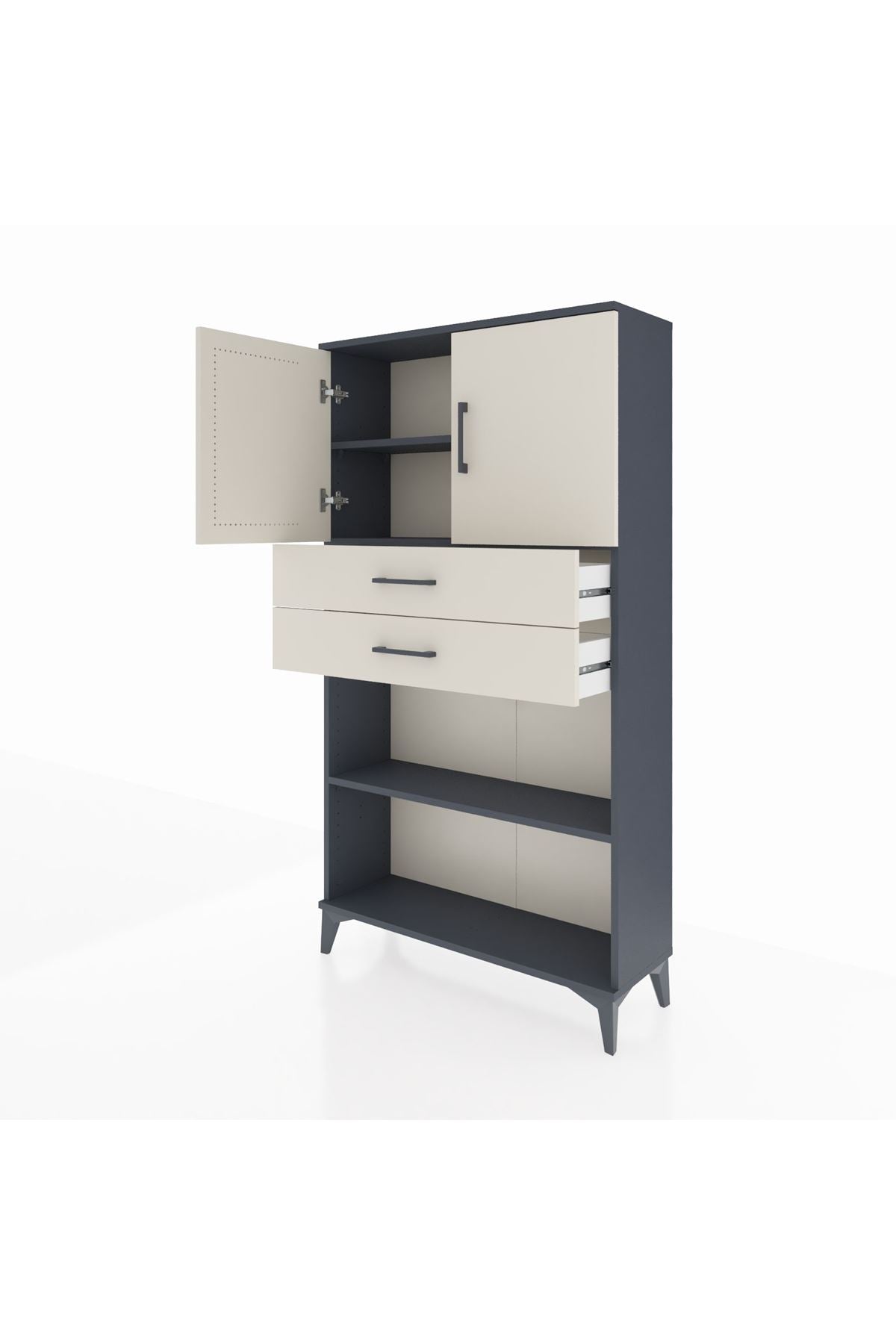 Arges Dolap 3 Raflı 2 Çekmeceli 2 Kapaklı 88x30x163 - S21M073V4A