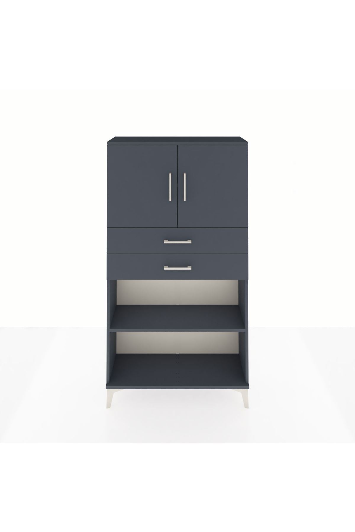 Arges Dolap 3 Raflı 2 Çekmeceli 2 Kapaklı 88x30x163 - S21M073V5A