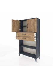 Arges Dolap 3 Raflı 2 Çekmeceli 2 Kapaklı 88x30x163 - S21M073V6A