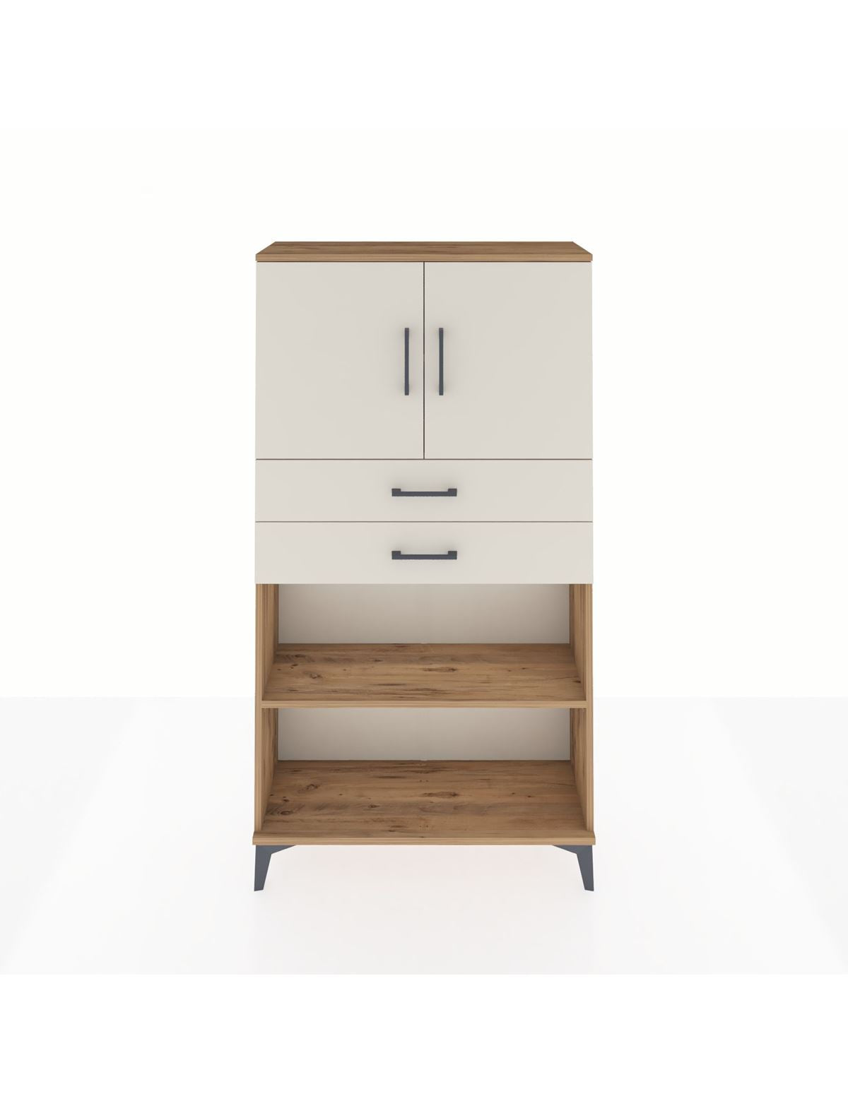 Arges Dolap 3 Raflı 2 Çekmeceli 2 Kapaklı 88x30x163 - S21M073V7A