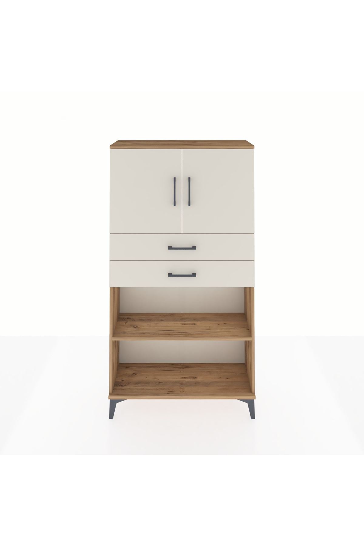 Arges Dolap 3 Raflı 2 Çekmeceli 2 Kapaklı 88x30x163 - S21M073V7A