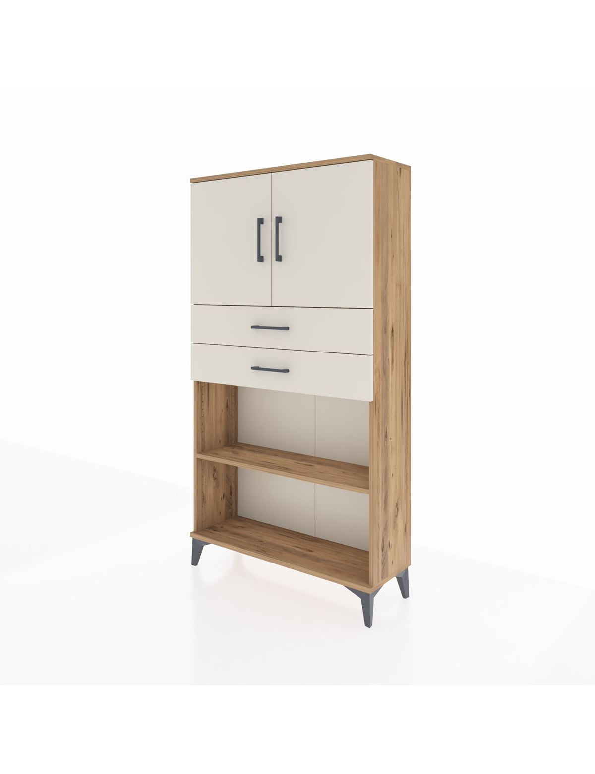 Arges Dolap 3 Raflı 2 Çekmeceli 2 Kapaklı 88x30x163 - S21M073V7A