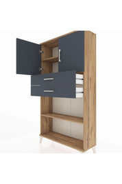 Arges Dolap 3 Raflı 2 Çekmeceli 2 Kapaklı 88x30x163 - S21M073V8A