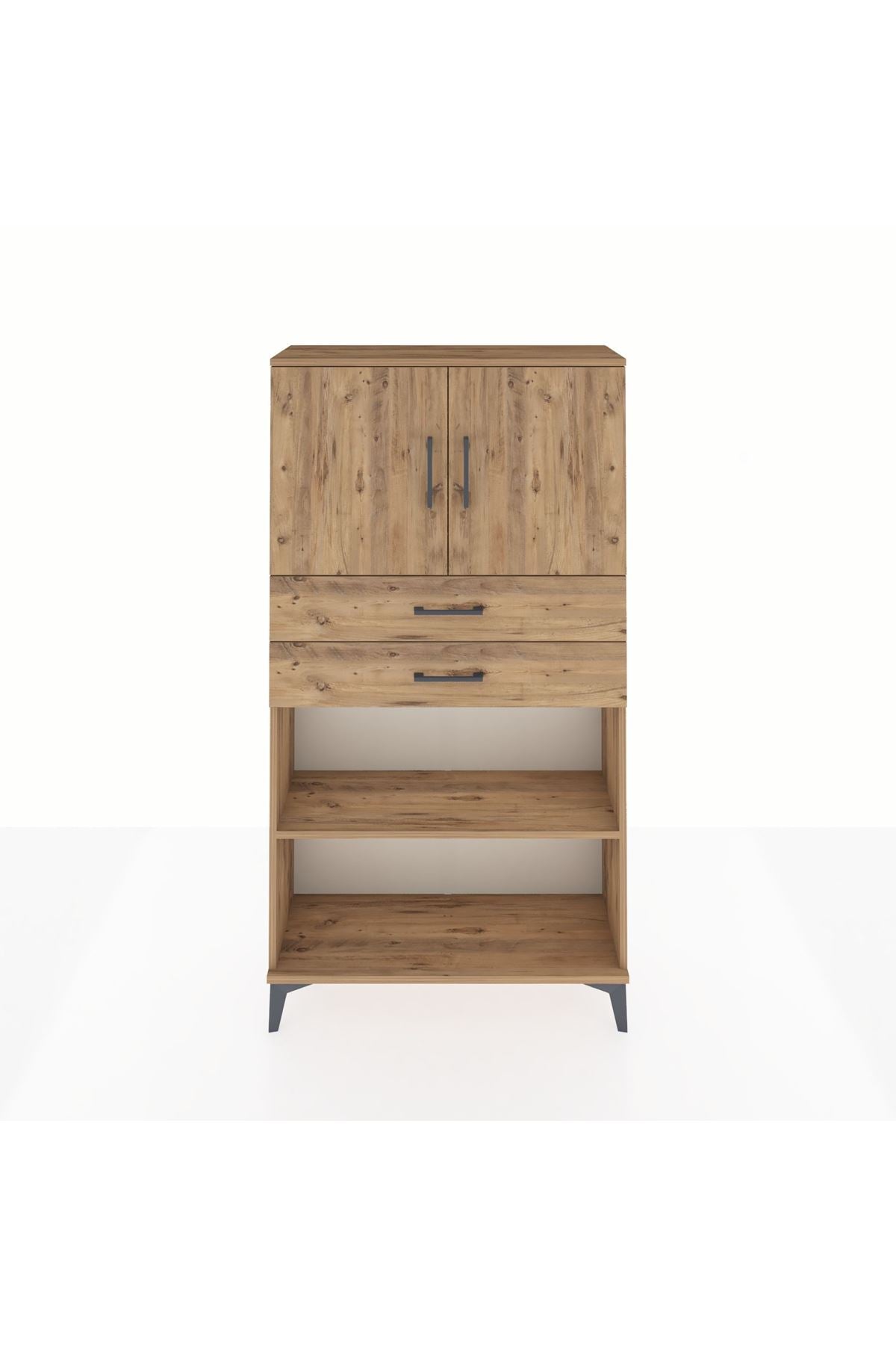 Arges Dolap 3 Raflı 2 Çekmeceli 2 Kapaklı 88x30x163 - S21M073V9A
