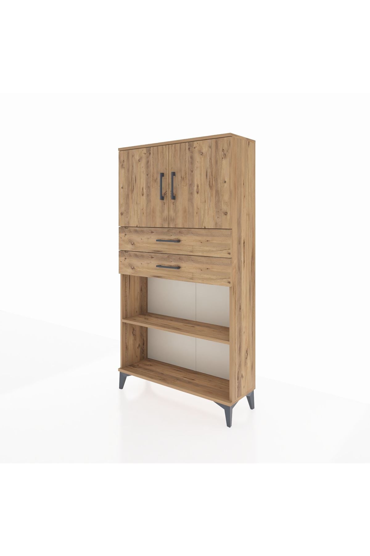 Arges Dolap 3 Raflı 2 Çekmeceli 2 Kapaklı 88x30x163 - S21M073V9A