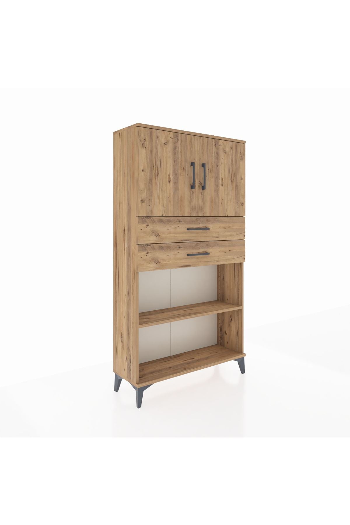 Arges Dolap 3 Raflı 2 Çekmeceli 2 Kapaklı 88x30x163 - S21M073V9A
