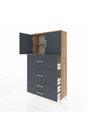 Arges Dolap 2 Raflı 4 Çekmeceli 2 Kapaklı 88x30x163 - S21M037V8A