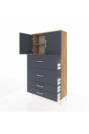 Arges Dolap 2 Raflı 4 Çekmeceli 2 Kapaklı 88x30x163 - S21M037V8A