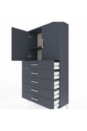 Arges Dolap 2 Raflı 5 Çekmeceli 2 Kapaklı 88x30x163 - S21M075V5A