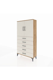 Arges Dolap 2 Raflı 5 Çekmeceli 2 Kapaklı 88x30x163 - S21M075V7A