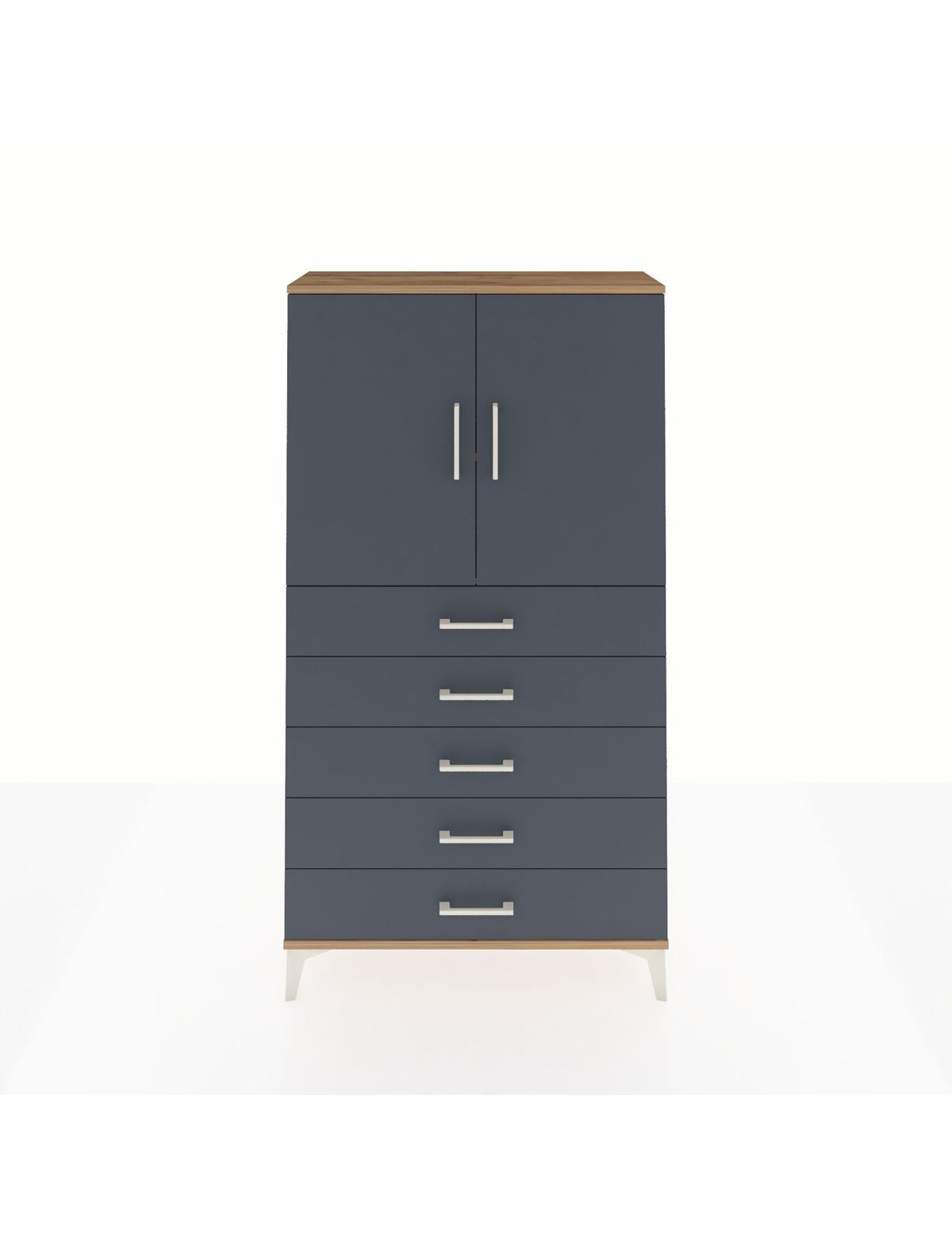 Arges Dolap 2 Raflı 5 Çekmeceli 2 Kapaklı 88x30x163 - S21M075V8A