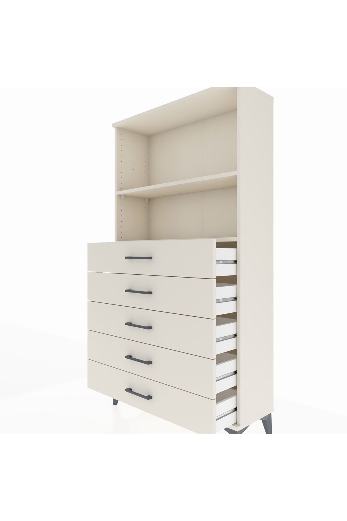 Arges Dolap 2 Raflı 5 Çekmeceli 88x30x163 - S21M076V1A