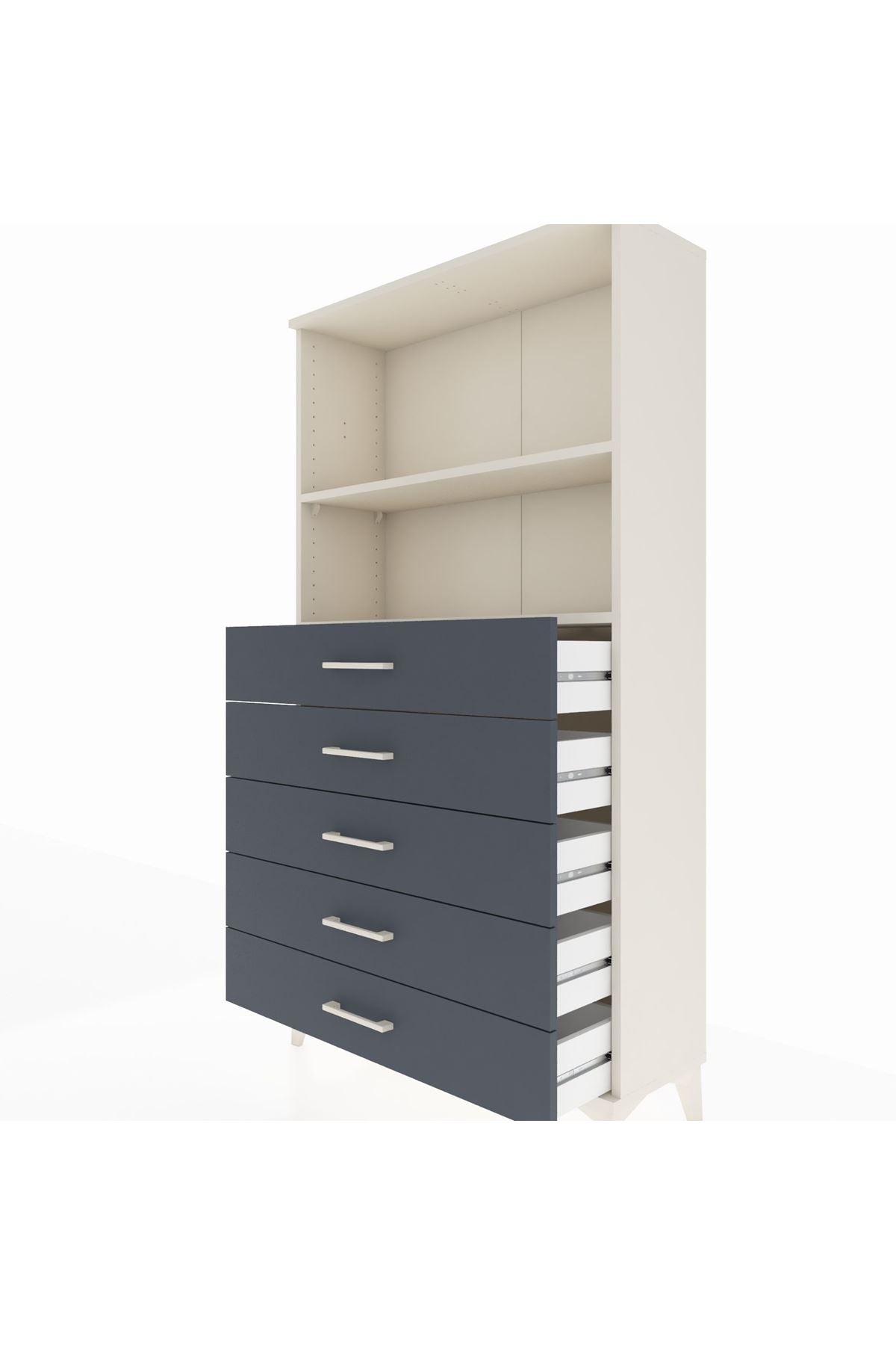 Arges Dolap 2 Raflı 5 Çekmeceli 88x30x163 - S21M076V2A