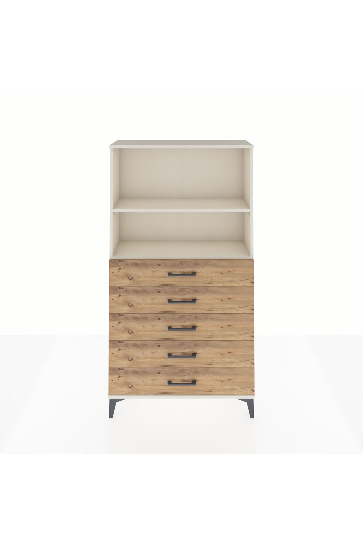Arges Dolap 2 Raflı 5 Çekmeceli 88x30x163 - S21M076V3A
