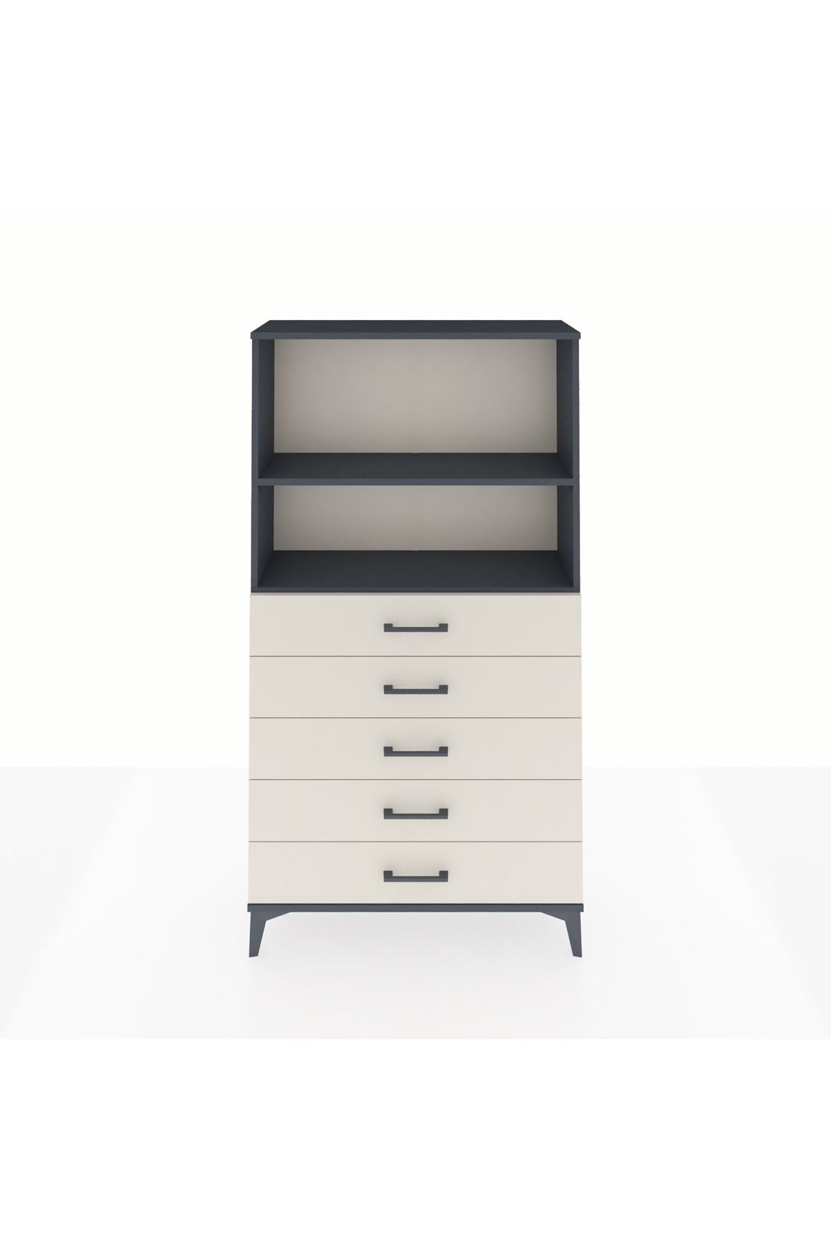 Arges Dolap 2 Raflı 5 Çekmeceli 88x30x163 - S21M076V4A