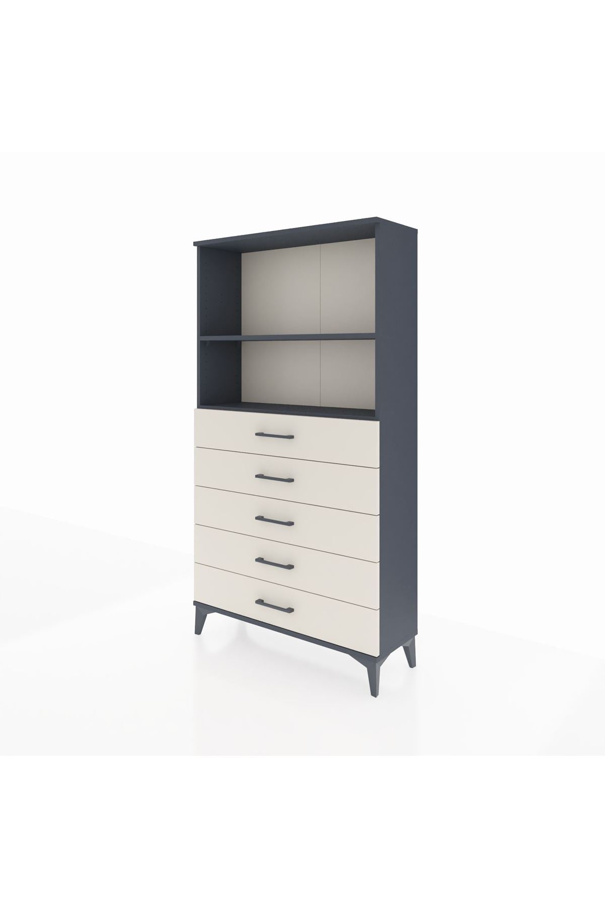 Arges Dolap 2 Raflı 5 Çekmeceli 88x30x163 - S21M076V4A