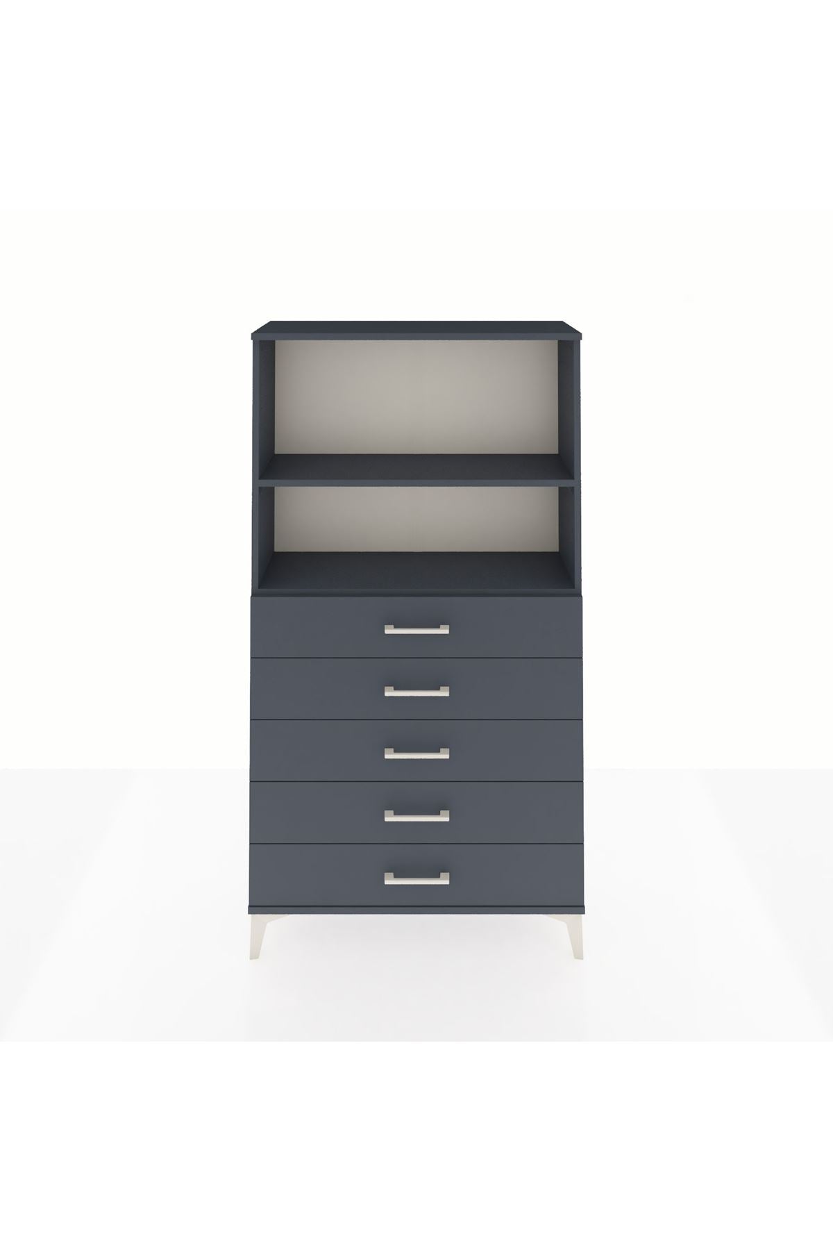Arges Dolap 2 Raflı 5 Çekmeceli 88x30x163 - S21M076V5A