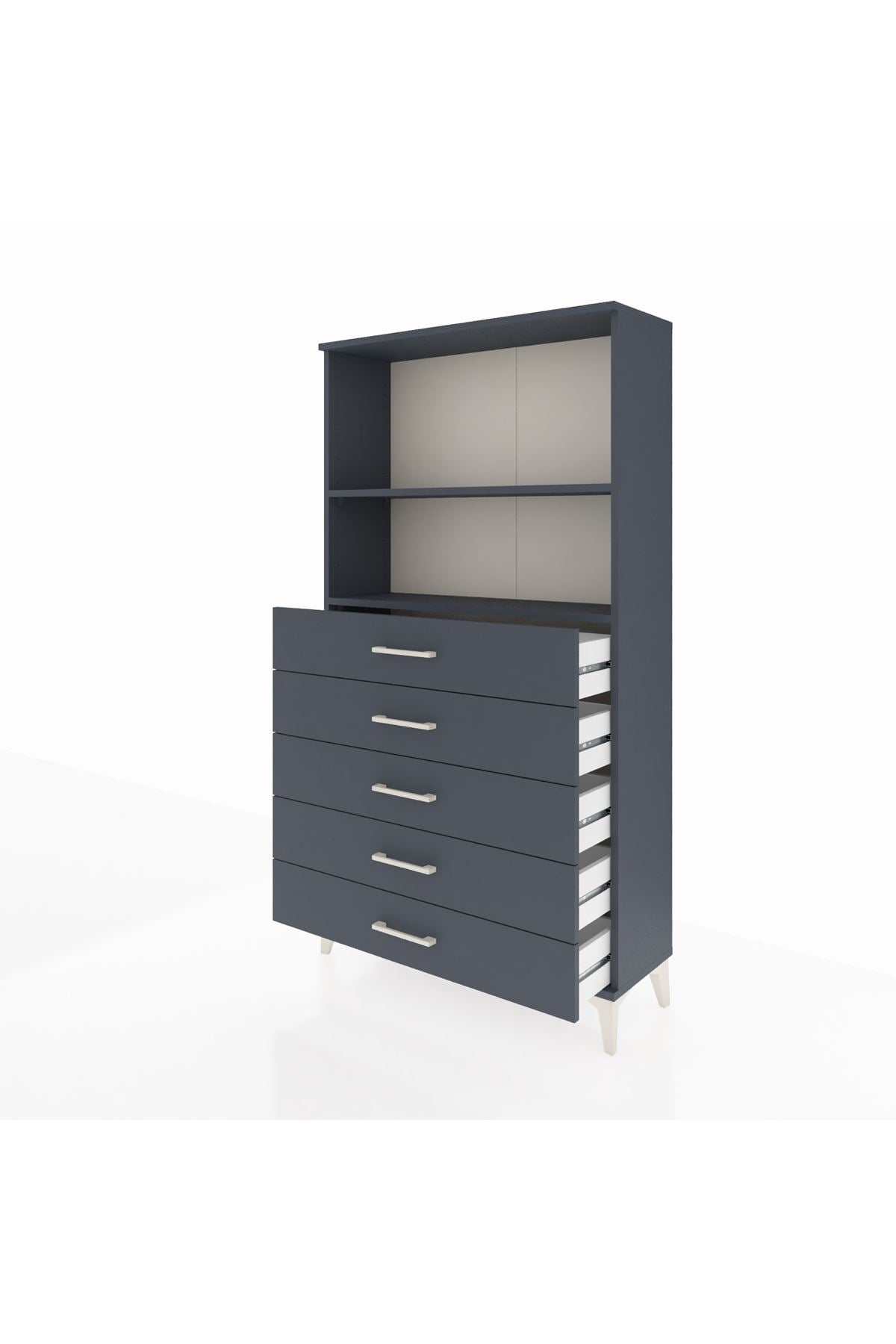 Arges Dolap 2 Raflı 5 Çekmeceli 88x30x163 - S21M076V5A
