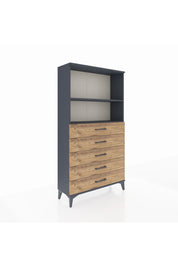 Arges Dolap 2 Raflı 5 Çekmeceli 88x30x163 - S21M076V6A