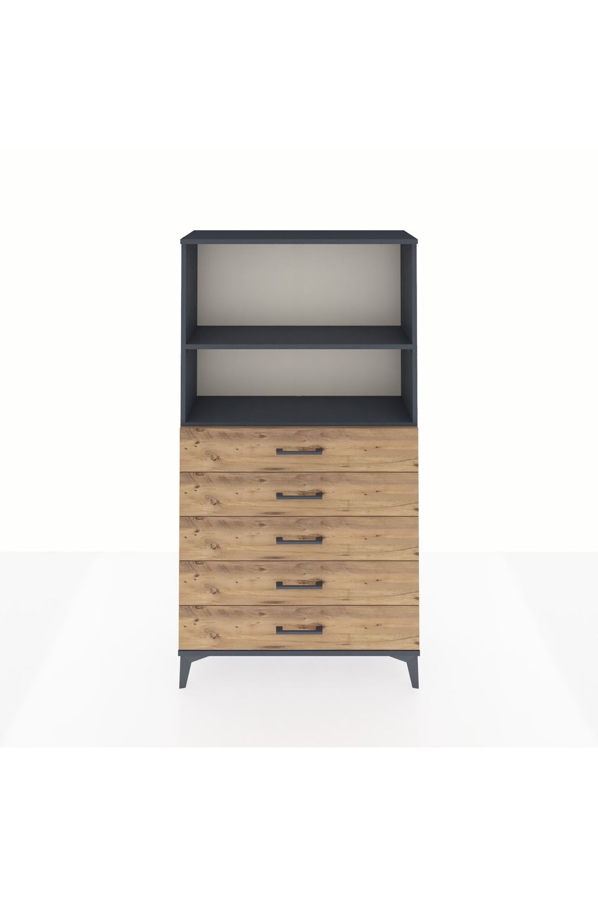Arges Dolap 2 Raflı 5 Çekmeceli 88x30x163 - S21M076V6A