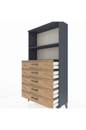 Arges Dolap 2 Raflı 5 Çekmeceli 88x30x163 - S21M076V6A