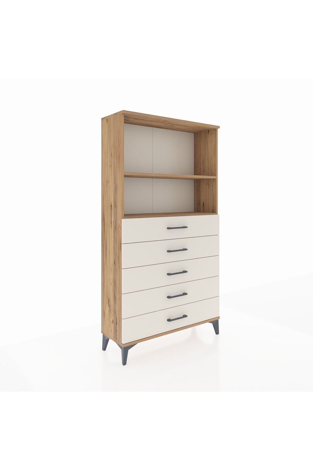 Arges Dolap 2 Raflı 5 Çekmeceli 88x30x163 - S21M076V7A