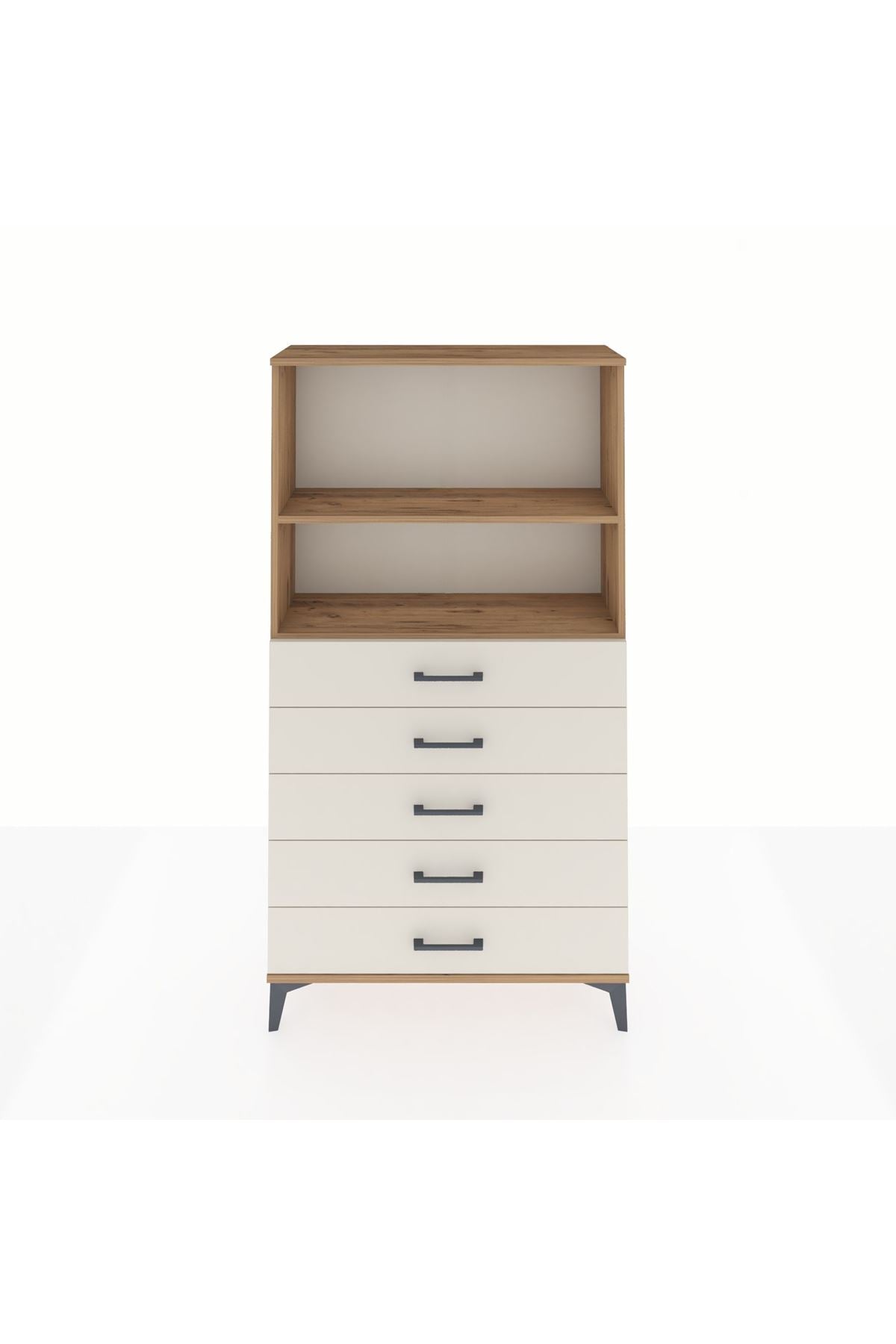 Arges Dolap 2 Raflı 5 Çekmeceli 88x30x163 - S21M076V7A