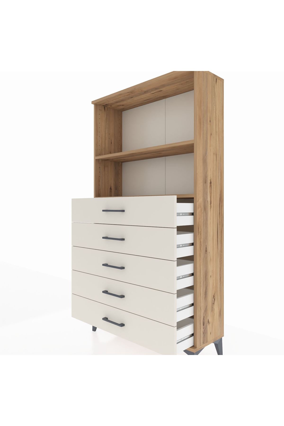 Arges Dolap 2 Raflı 5 Çekmeceli 88x30x163 - S21M076V7A