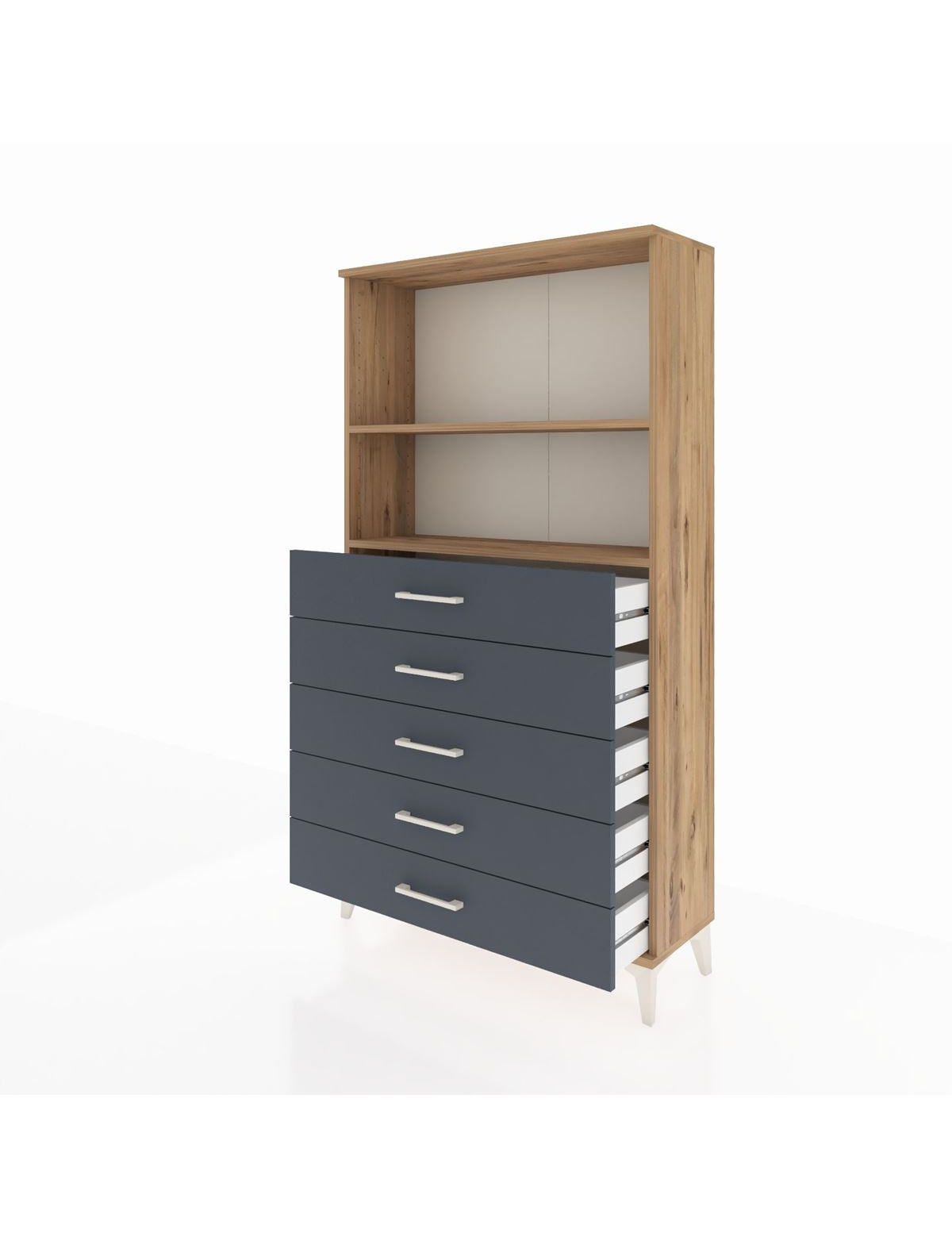 Arges Dolap 2 Raflı 5 Çekmeceli 88x30x163 - S21M076V8A
