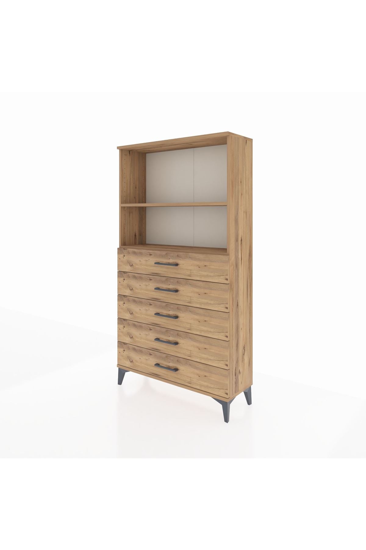 Arges Dolap 2 Raflı 5 Çekmeceli 88x30x163 - S21M076V9A