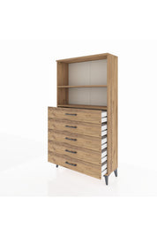 Arges Dolap 2 Raflı 5 Çekmeceli 88x30x163 - S21M076V9A