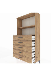 Arges Dolap 2 Raflı 5 Çekmeceli 88x30x163 - S21M076V9A