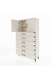 Arges Dolap 2 Raflı 6 Çekmeceli 2 Kapaklı 88x30x163 - S21M077V1A