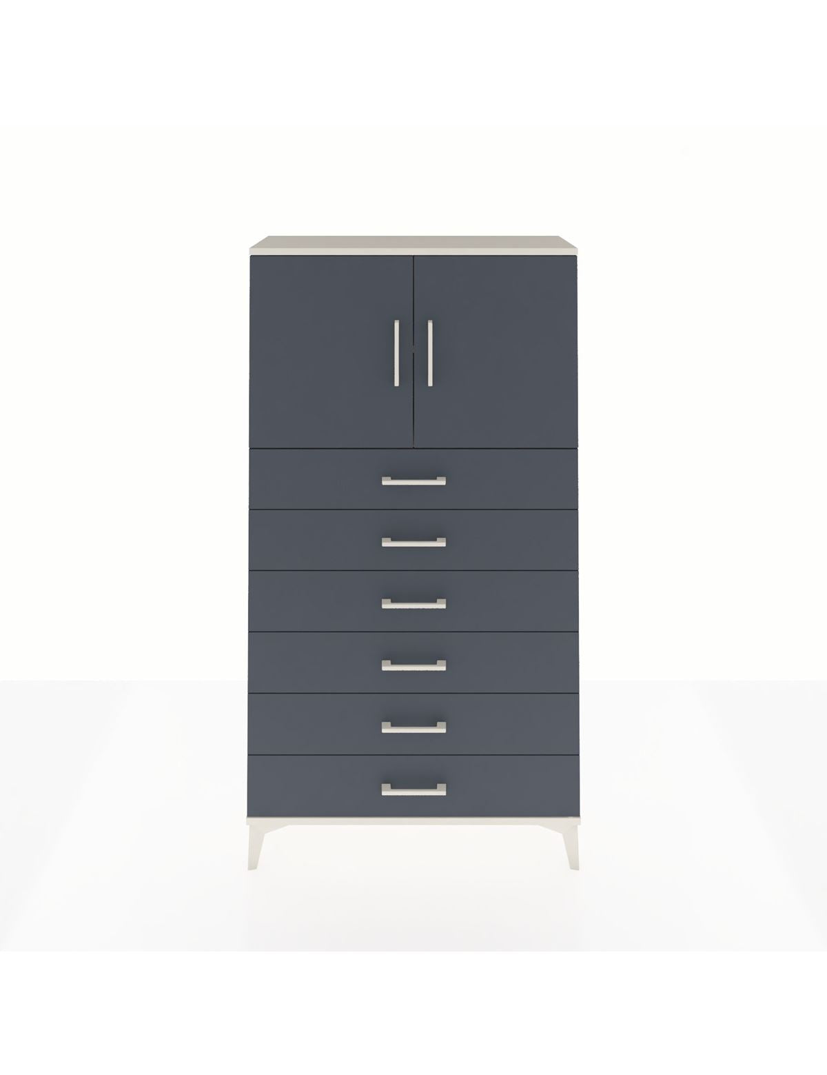 Arges Dolap 2 Raflı 6 Çekmeceli 2 Kapaklı 88x30x163 - S21M077V2A