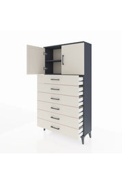 Arges Dolap 2 Raflı 6 Çekmeceli 2 Kapaklı 88x30x163 - S21M077V4A