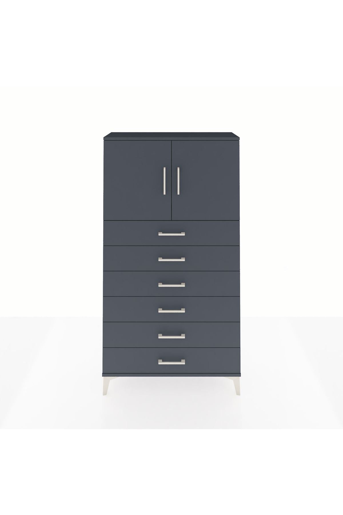 Arges Dolap 2 Raflı 6 Çekmeceli 2 Kapaklı 88x30x163 - S21M077V5A