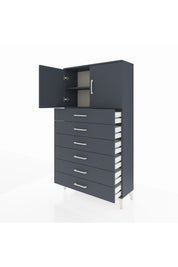 Arges Dolap 2 Raflı 6 Çekmeceli 2 Kapaklı 88x30x163 - S21M077V5A