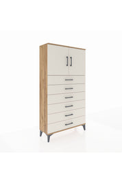 Arges Dolap 2 Raflı 6 Çekmeceli 2 Kapaklı 88x30x163 - S21M077V7A